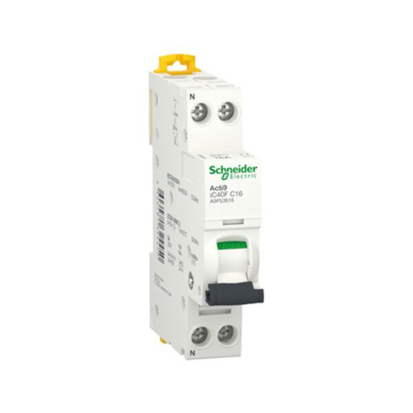 Interruptor magnetotérmico, Acti9 iC40F, 1P+N, 16A, Curva C, 6kA