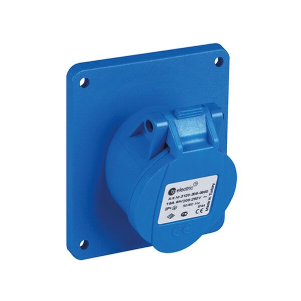 Base Empotrable CETAC en cuadro 16A 2P-T empotrable horizontal IP-44
