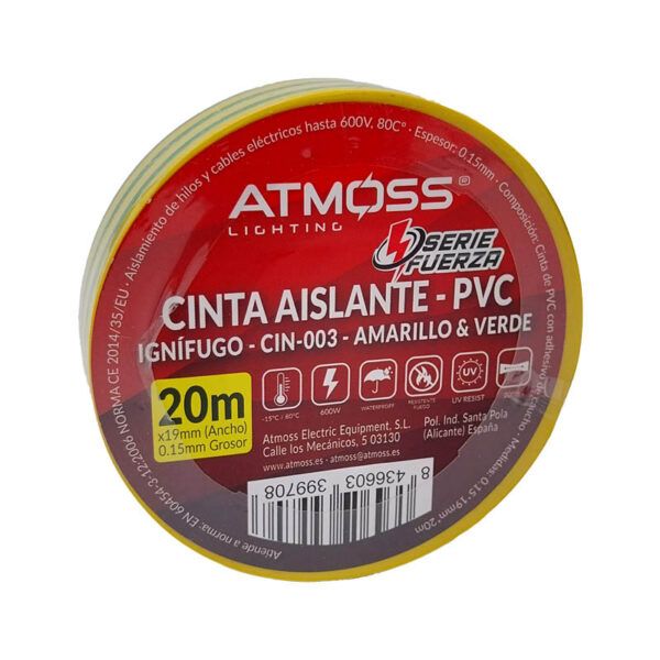 CINTA AISLANTE PVC IGNIFUGA ALTA RESISTENCIA 20x19mm TIERRA