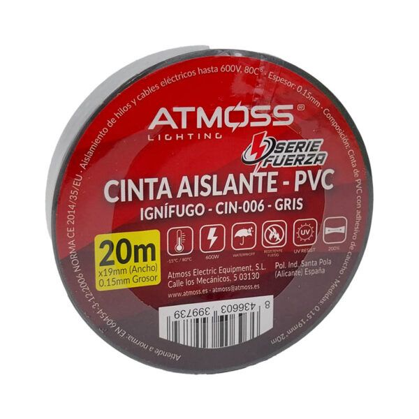 CINTA AISLANTE PVC IGNIFUGA ALTA RESISTENCIA 20x19mm GRIS
