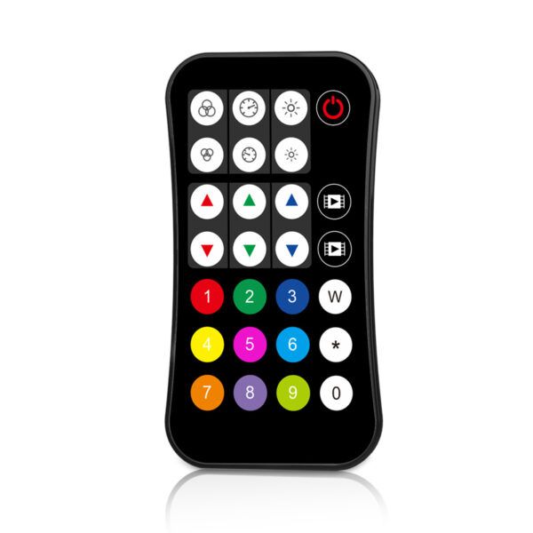 MANDO NEGRO CONTROLADOR RF PARA TIRA DIGITAL RGB/RGBW