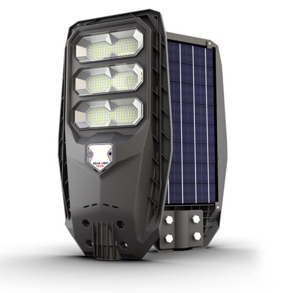 FAROLA EXTERIOR PLASTICO SOLAR CON SENSOR 5000K NEGRO DIAMETRO Ø50mm, 260x510mm, IP65, 360º, 1100Lm