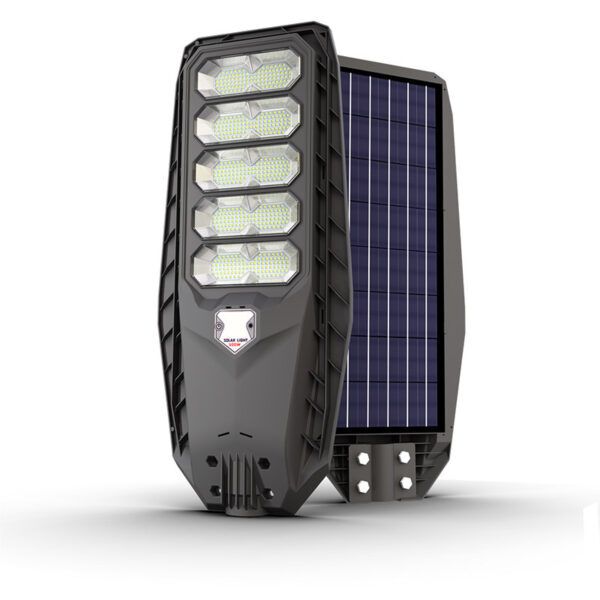 FAROLA EXTERIOR PLASTICO SOLAR CON SENSOR 5000K NEGRO DIAMETRO Ø50mm, 260x510mm, IP65, 360º, 2100Lm