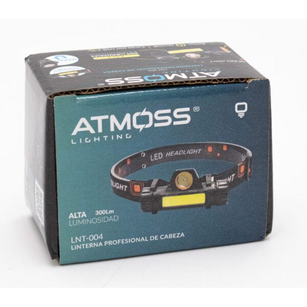 LINTERNA CABEZA EXTRAIBLE 2 EN 1 CON BATERIA DE LITIO 2000mAh, 300LM, Usb