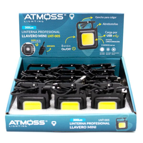 LINTERNA LLAVERO MINI CON BATERIA DE LITIO 500mAh, 300LM, Usb TIPO C