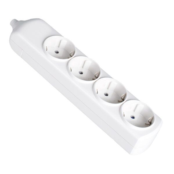 BASE 4 TOMAS SIN CABLE C/PROT.INF 16A 250V BLANCO
