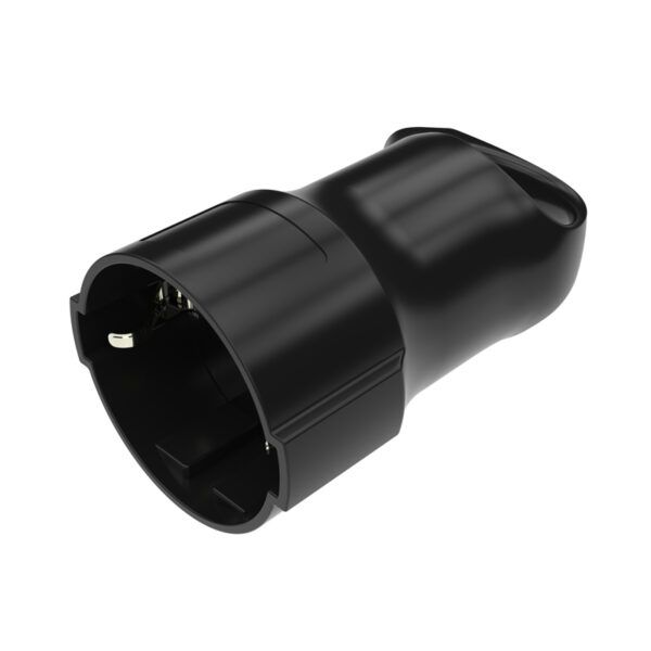 BASE SCHUKO CON ASA HEMBRA 16A NEGRO