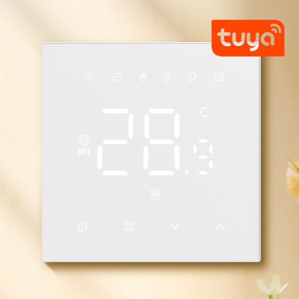 TERMOSTATO 16A SUELO RADIANTE WIFI-TUYA SYLVER