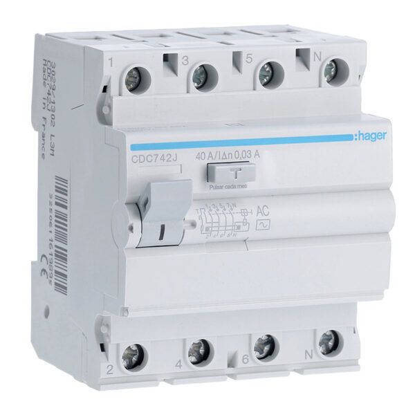 Interruptor diferencial 4P 40A 30mA tipo AC