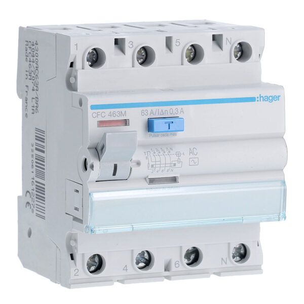 Interruptor diferencial 4P 63A 300mA tipo AC