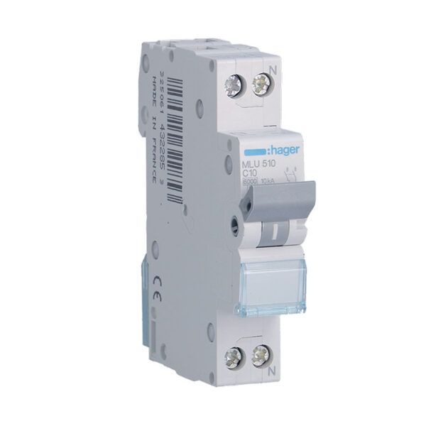 Interruptor automático magnetotérmico serie ML 1P+N 10A C 6kA