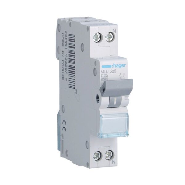 Interruptor automático magnetotérmico serie ML 1P+N 25A C 6kA