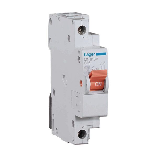 Interruptor automático magnetotérmico serie MN 1M 1P+N 16A C 6KA