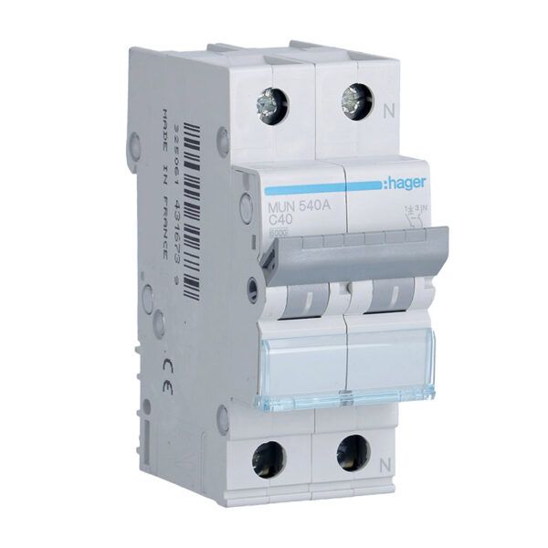 Interruptor automático magnetotérmico serie MU 1P+N 40A curva C 6KA
