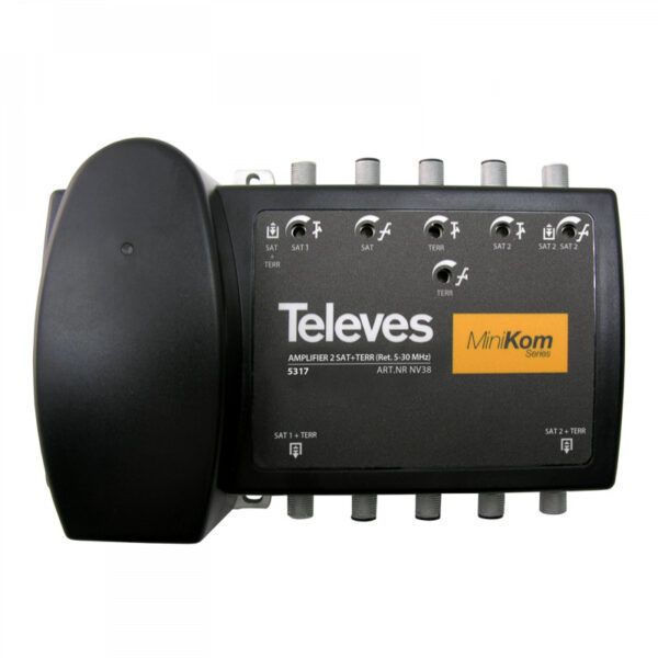 Central amplificador MINIKOM RET+MATV+2FI "F" G(-5)/30/33..38