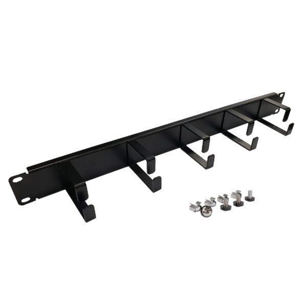 Panel pasacables para rack 19" 1U con 5 anillas frontales