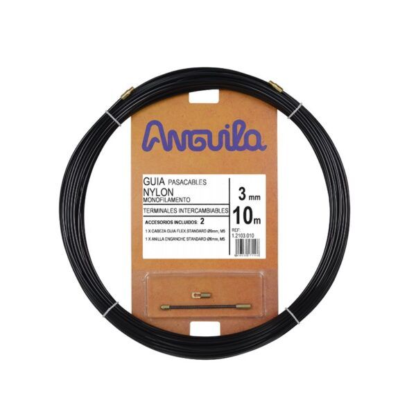 Pasacables intercambiable nylon 3mm 10m negro