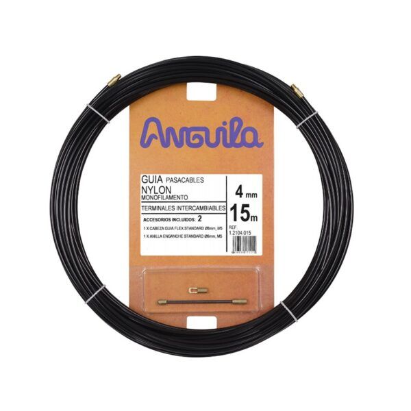 Pasacables intercambiable nylon 4mm 15m negro