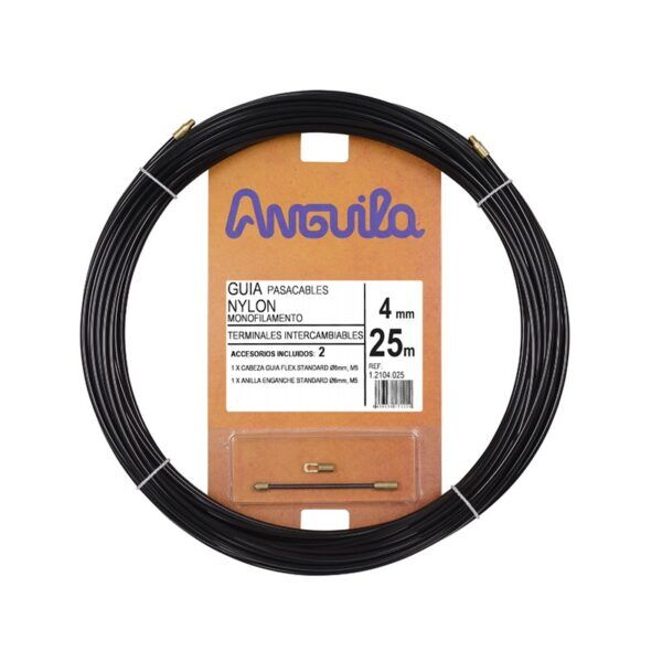 Pasacables intercambiable nylon 4mm 25m negro