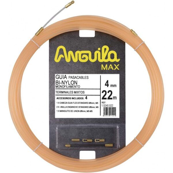Pasacables ANGUILA MAX PURE 4mm nylon salmón 22m
