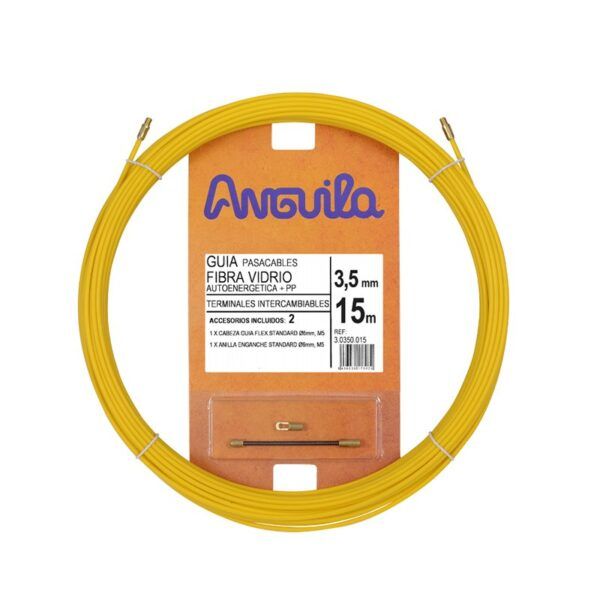 Pasacables fibra autoenergética 3,5mm 15m amarillo