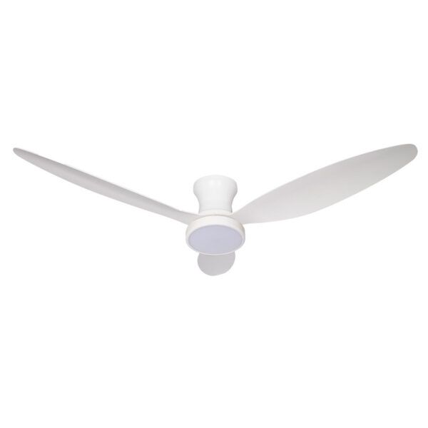 Ventilador de techo LED Ø132; motor DC; con 3 aspas; ARENA con LUZ; 30W; IP44; blanco CCT