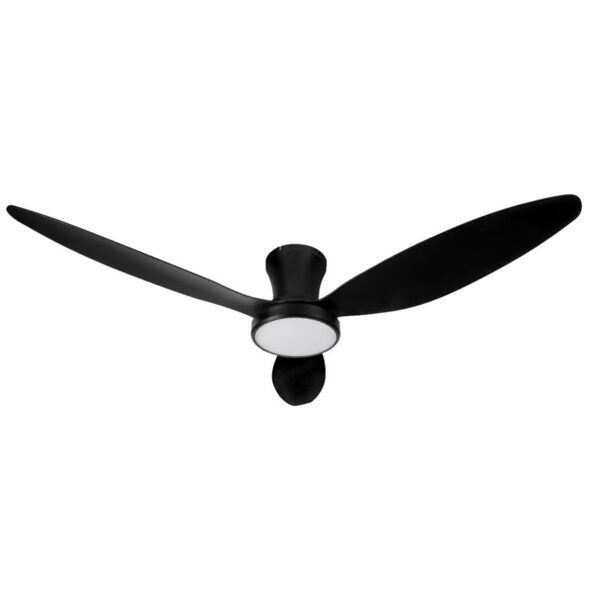 Ventilador de techo LED Ø132; motor DC; con 3 aspas; ARENA con LUZ; 30W; IP44; negro CCT