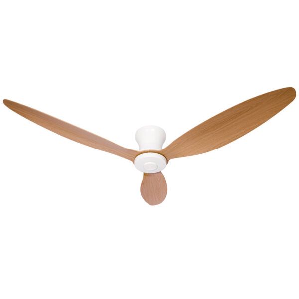 Ventilador de techo LED Ø132; motor DC; con 3 aspas; ARENA sin LUZ; IP44; blanco/haya