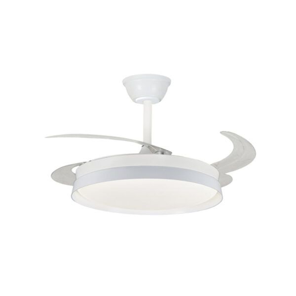 Ventilador de techo LED Ø106; motor DC; con aspas retráctiles MELI; 72W; blanco CCT