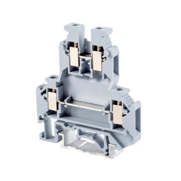 Borna de paso doble piso carril DIN 4mm² gris