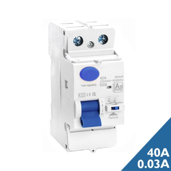 Interruptor diferencial monofásico superinmunizado tipo A-SI ATM; 2P; 40A; 30mA; 10kA