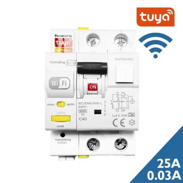 Interruptor automático diferencial superinmunizado combinado 3 modulos, curva C; ATM COMBI VIGI 1P+N 25A; tipo A; 30mA